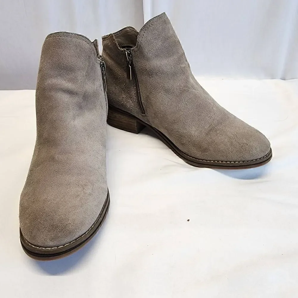 Blondo Lanka Brown Suede Waterproof  Ankle Booties Womens Size 10 Side Zip